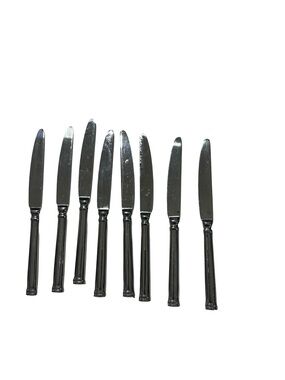 Vtg Set of 8 Cambridge Meridian Stainless Steel Dinner Knives Flat Replacements